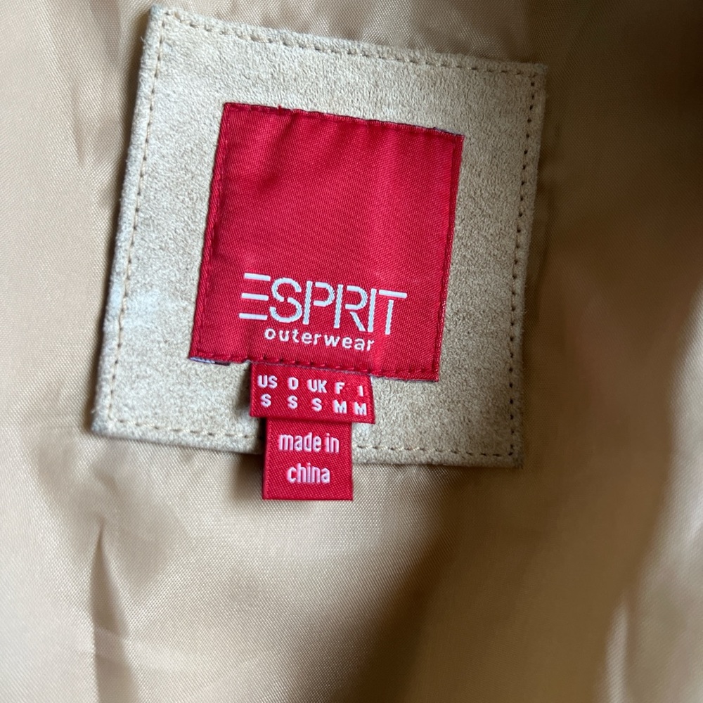 Esprit Beige Leather Jacket With Button Details - image 5